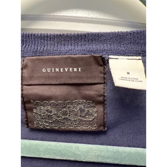 Anthropologie Guinevere Women’s Patchwork Button Up Cardigan Sweater Size M Blue - Picture 2 of 3